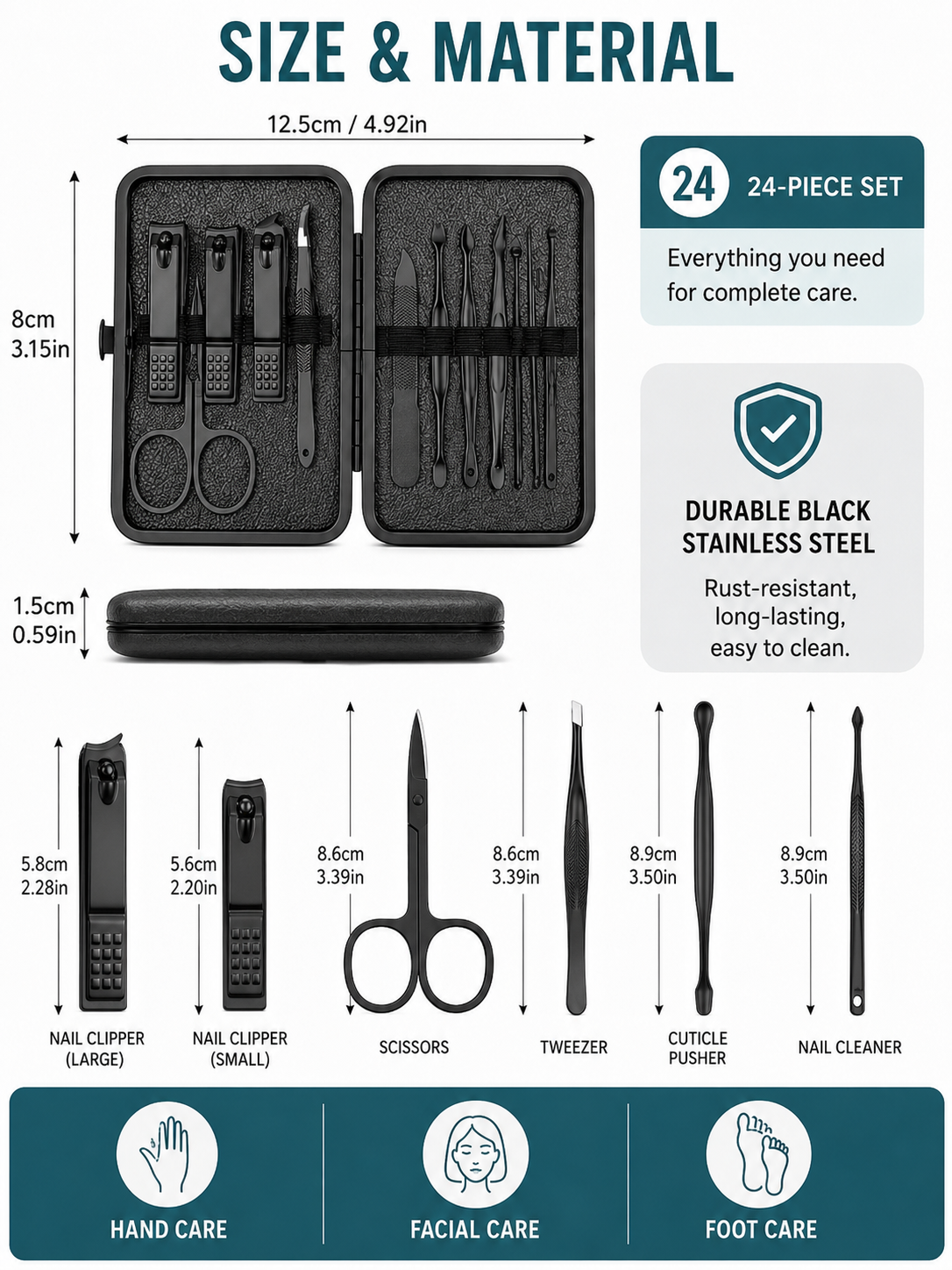 🎓 Back to School Nail Clipper Set ✨ Premium Professional Portable Complete Nail Care Travel Kit