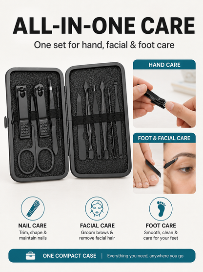 🎓 Back to School Nail Clipper Set ✨ Premium Professional Portable Complete Nail Care Travel Kit