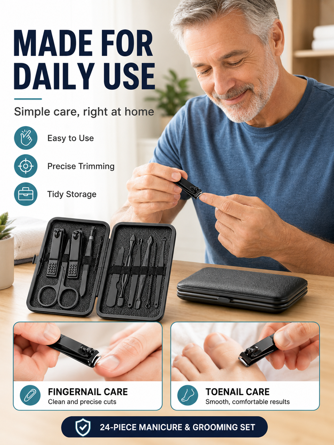 🎓 Back to School Nail Clipper Set ✨ Premium Professional Portable Complete Nail Care Travel Kit