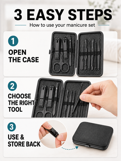 🎓 Back to School Nail Clipper Set ✨ Premium Professional Portable Complete Nail Care Travel Kit