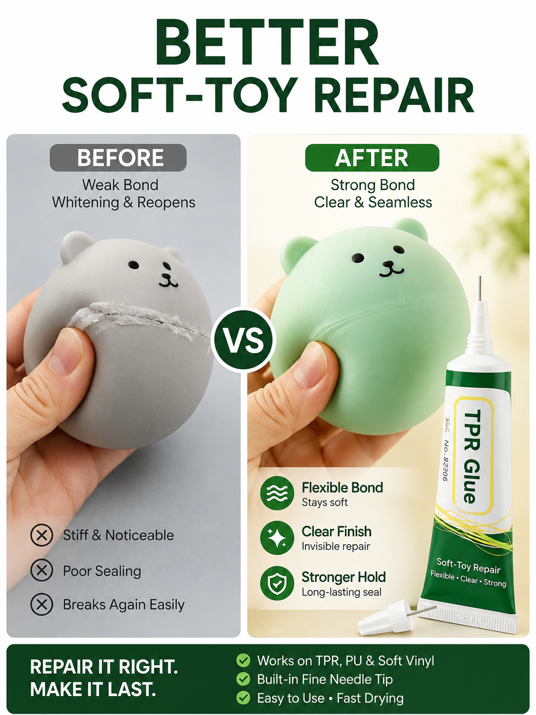 🛠️💧 Must-Have Squishy Repair Glue 💖 Fast-Cure Water-Resistant Adhesive for Easy Toy & Stress Ball Repairs