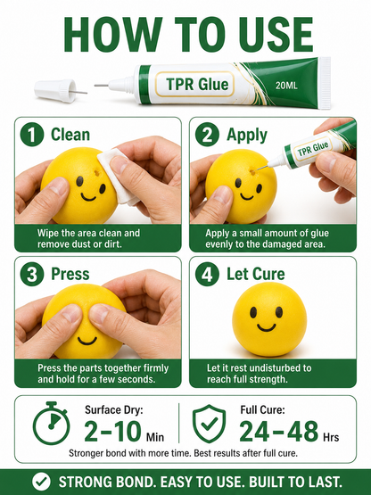 🛠️💧 Must-Have Squishy Repair Glue 💖 Fast-Cure Water-Resistant Adhesive for Easy Toy & Stress Ball Repairs