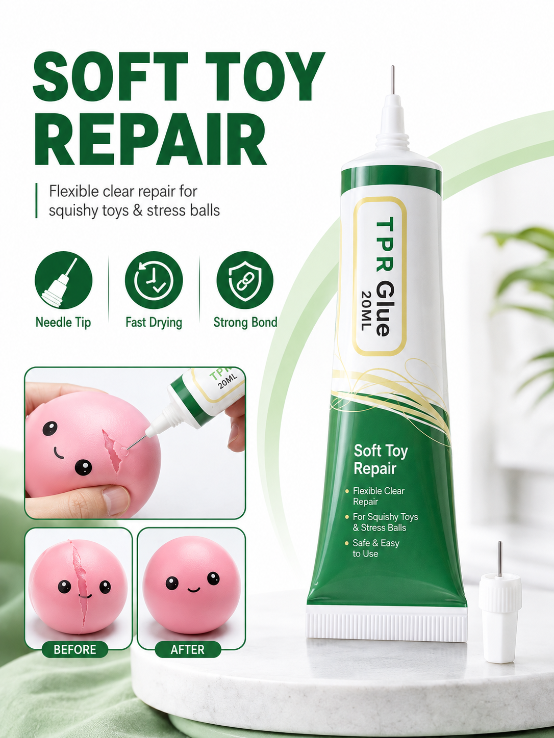 🛠️💧 Must-Have Squishy Repair Glue 💖 Fast-Cure Water-Resistant Adhesive for Easy Toy & Stress Ball Repairs