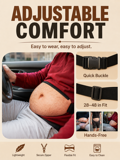 😂 Funny Dad Belly Fanny Pack 🍺🎒Adjustable Zipper Waist Bag for Travel Parties & Everyday Carry