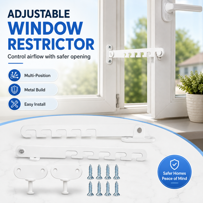 🔥🛠️Window Latch Window Lock White Tilt Regulator Window Stopper with 4 Screws