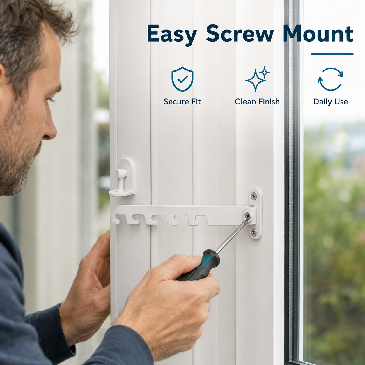 🔥🛠️Window Latch Window Lock White Tilt Regulator Window Stopper with 4 Screws