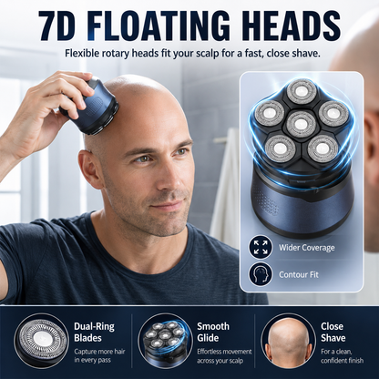 🔥🛠️Head Shavers for Bald Men, IPX7 Waterproof Wet/Dry Head Shavers for Men