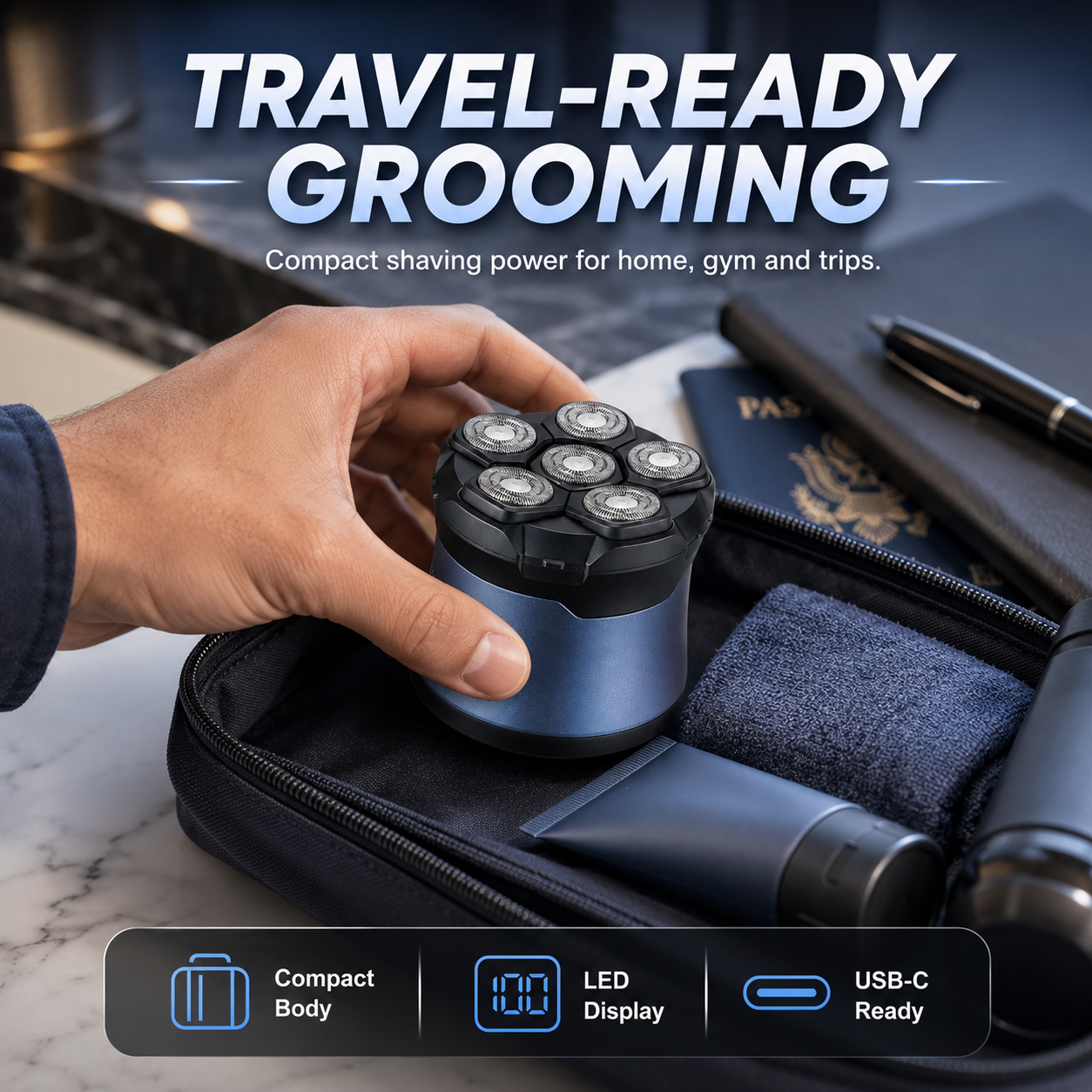 🔥🛠️Head Shavers for Bald Men, IPX7 Waterproof Wet/Dry Head Shavers for Men