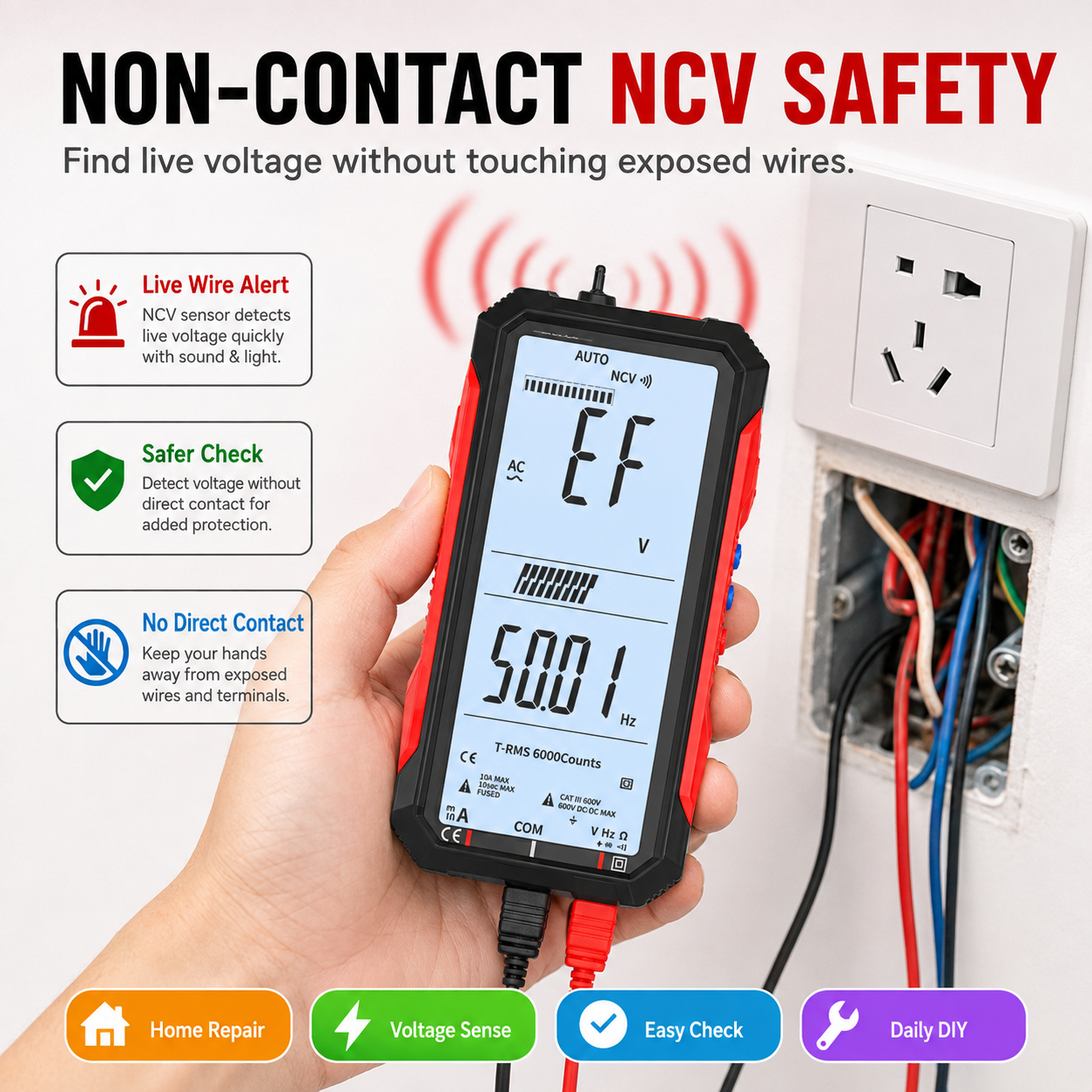 🔥🛠️Digital Multimeter with Color Screen, USB C Rechargeable Electrical Testing