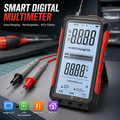 🔥🛠️Digital Multimeter with Color Screen, USB C Rechargeable Electrical Testing