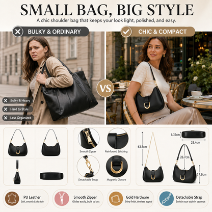 🎁✨Shoulder Bag for Women Trendy Everyday Purse Cute Handbag | Removable Short Strap, Extra Gold Chain
