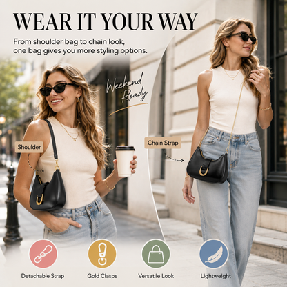 🎁✨Shoulder Bag for Women Trendy Everyday Purse Cute Handbag | Removable Short Strap, Extra Gold Chain