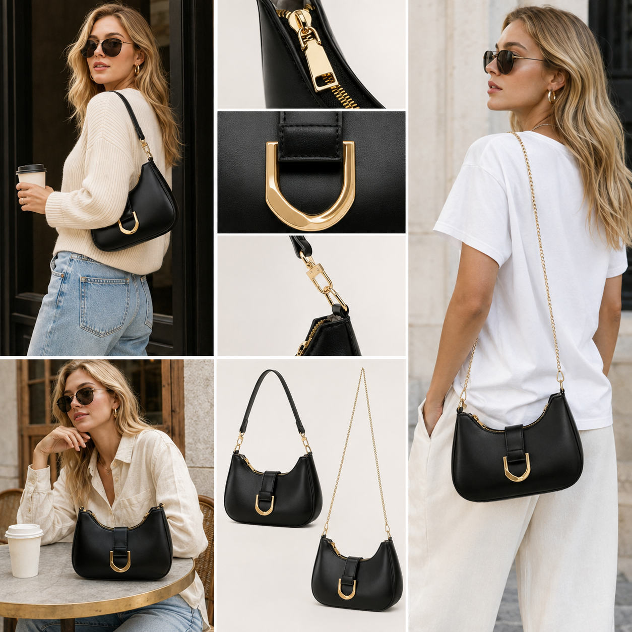 🎁✨Shoulder Bag for Women Trendy Everyday Purse Cute Handbag | Removable Short Strap, Extra Gold Chain
