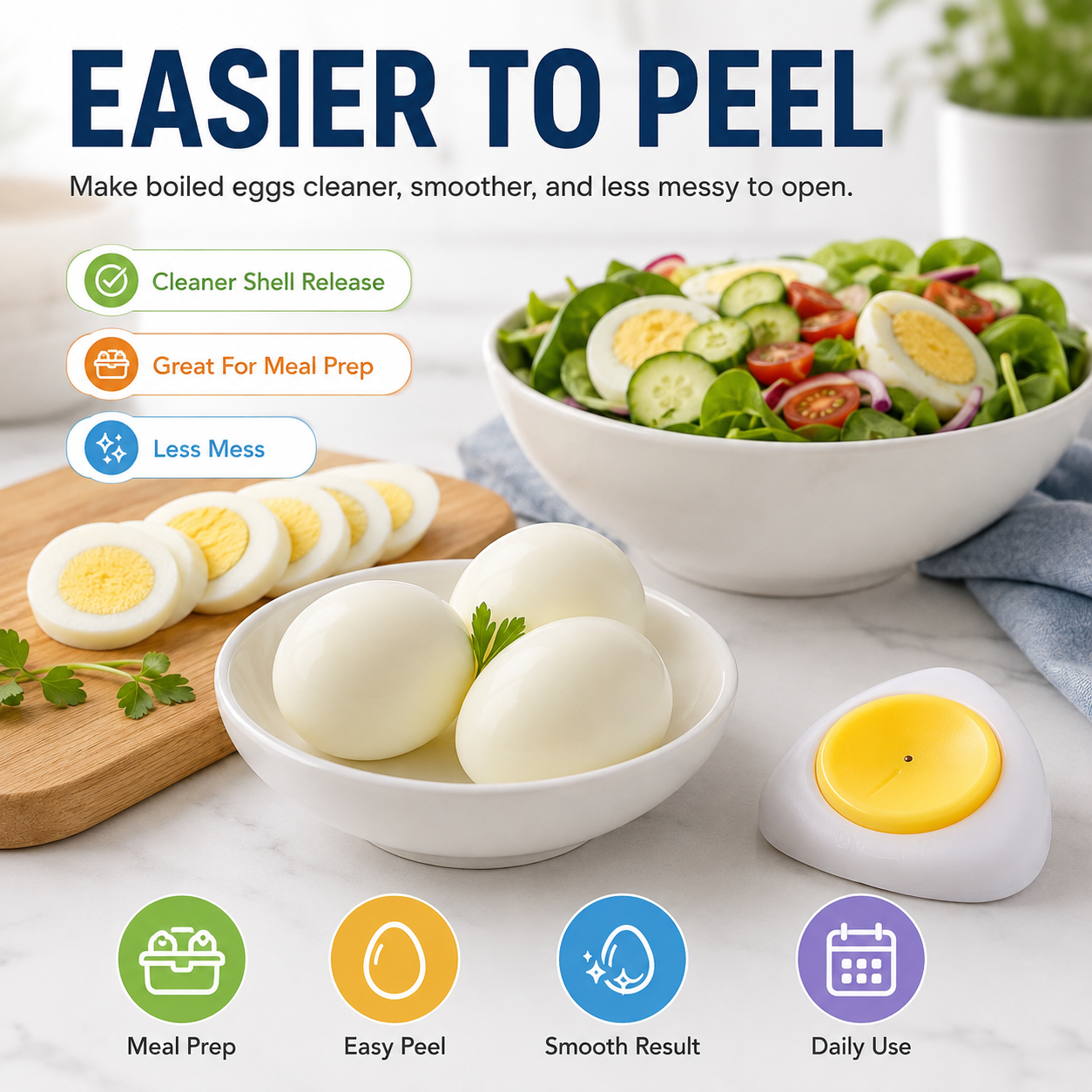 💥2PCS Egg Piercer with Stainless Steel Needle, One-Press Egg Pricker for Boiling Eggs🎁