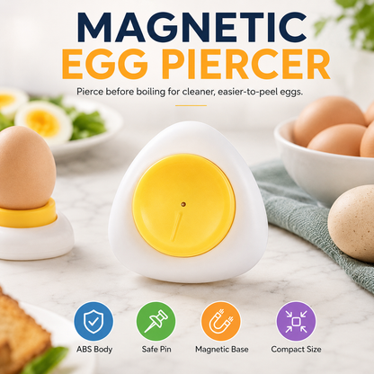 💥2PCS Egg Piercer with Stainless Steel Needle, One-Press Egg Pricker for Boiling Eggs🎁