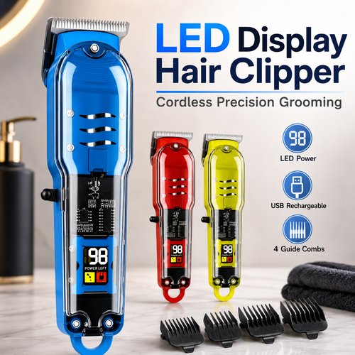🔥🛠️Lightweight & Cordless Haircutting Kit for Men with USB Fastcharging and 4 Guide Combs