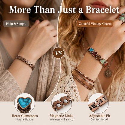 🔥🎁Copper Bracelet for Women, Pure Copper Magnetic Bracelets, Natural Unique Gemstone