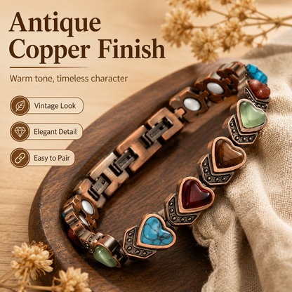 🔥🎁Copper Bracelet for Women, Pure Copper Magnetic Bracelets, Natural Unique Gemstone