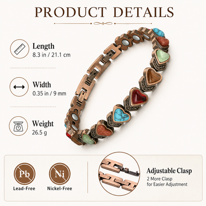 🔥🎁Copper Bracelet for Women, Pure Copper Magnetic Bracelets, Natural Unique Gemstone