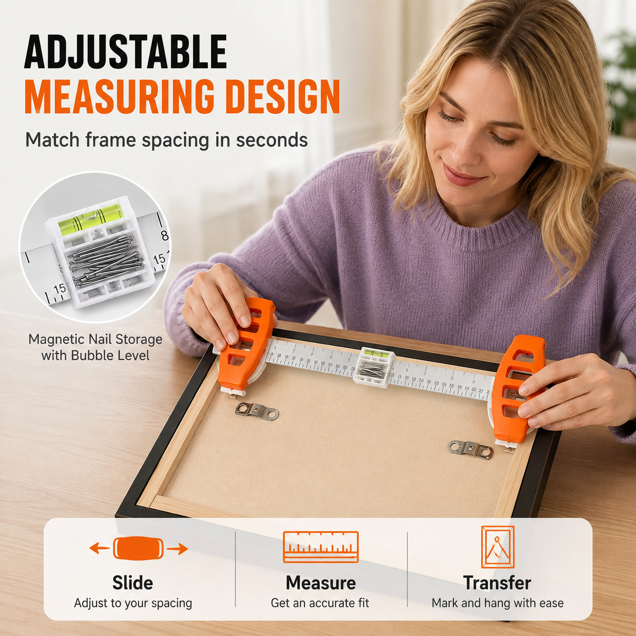 🔥🛠️Professional Picture Hanging Tool with Level and Ruler