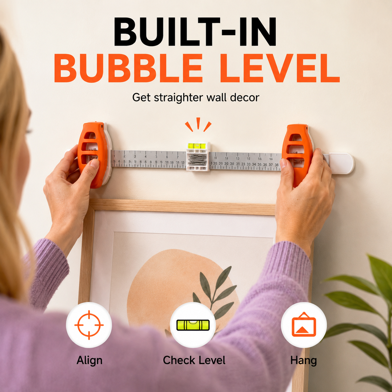 🔥🛠️Professional Picture Hanging Tool with Level and Ruler