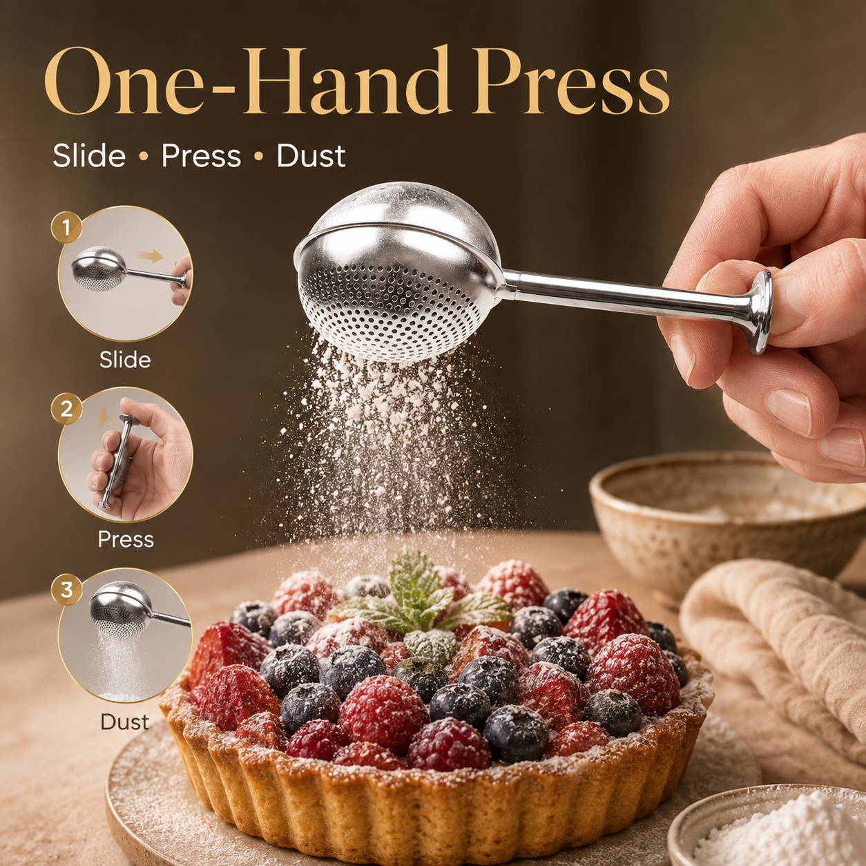 🔥🛠️2x Baker's Dusting Wand for Baking, Sugar, Flour, and Spices
