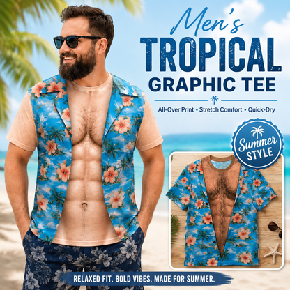 🔥🎁Funny Muscle T Shirt for Men,Personalized 3D Fake Open Shirt