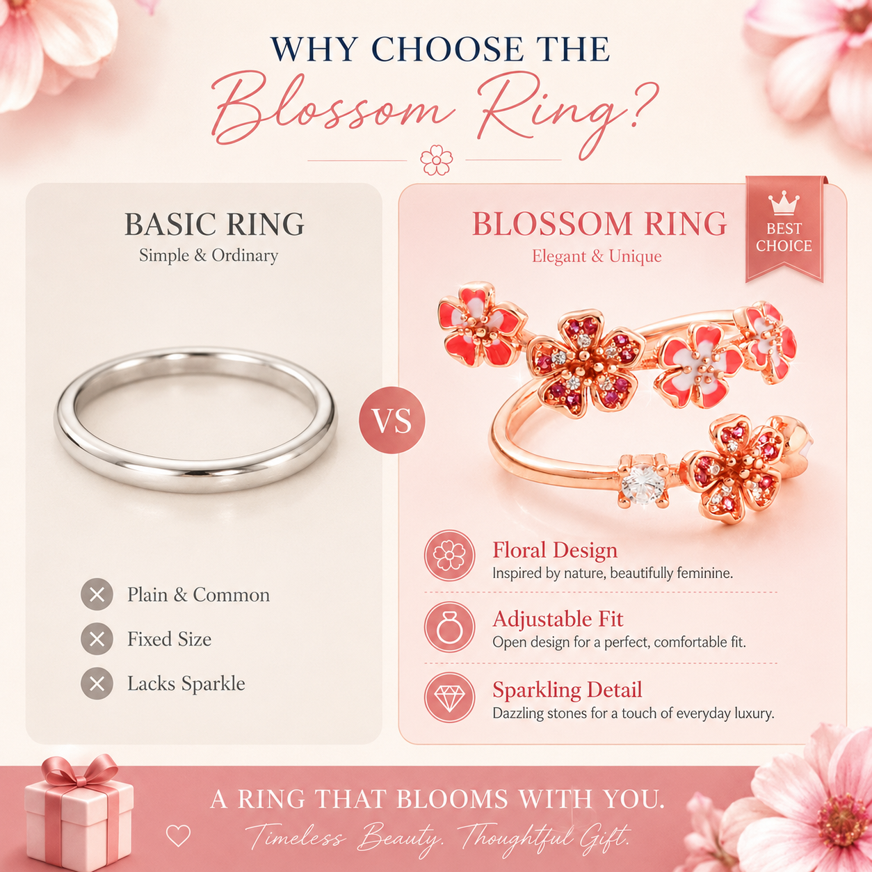 💖Immersed in Blossoms Ring