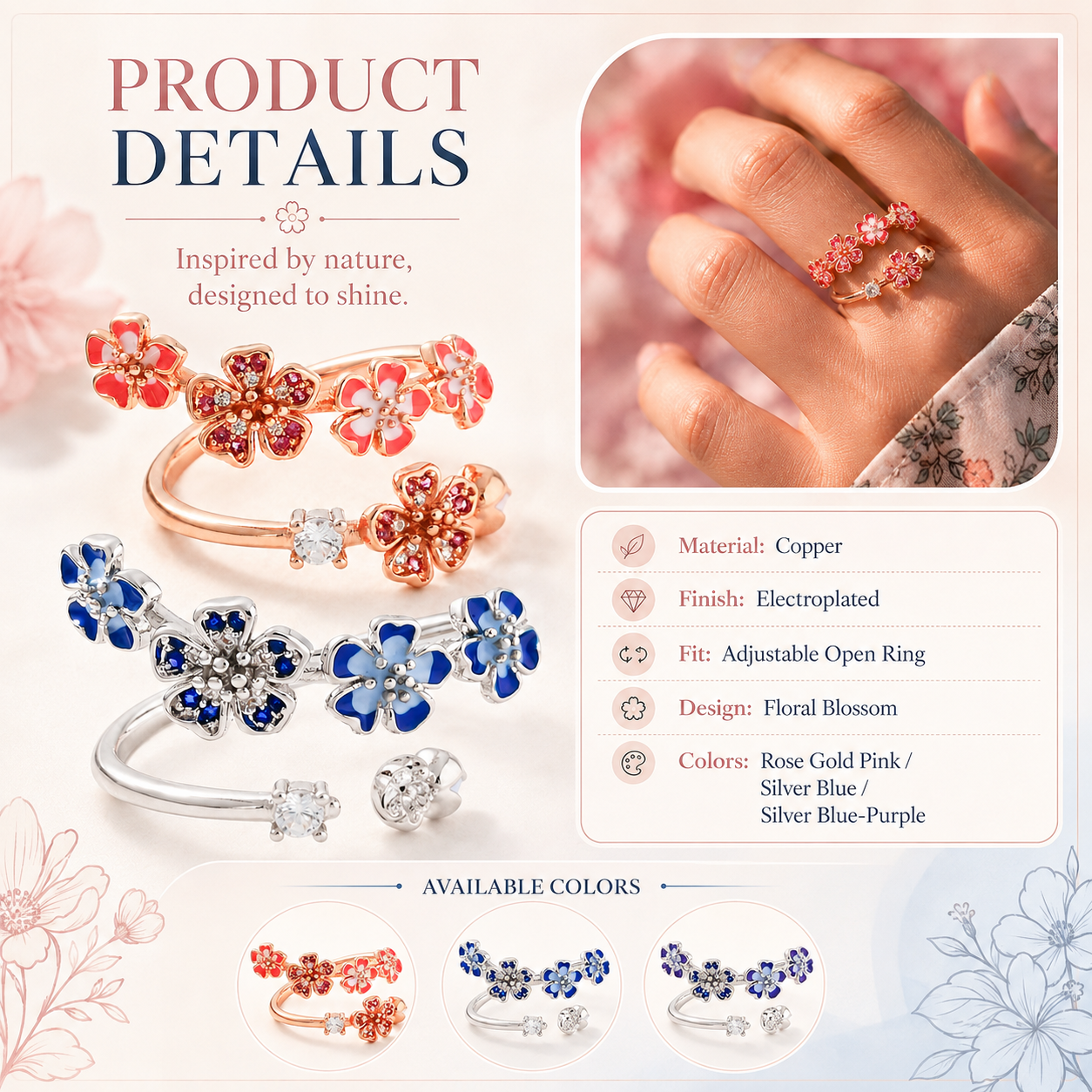 💖Immersed in Blossoms Ring