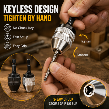 🔥1/4 Inch Hex Shank Keyless Drill Chuck Quick Change Adapter Converter drill adapter