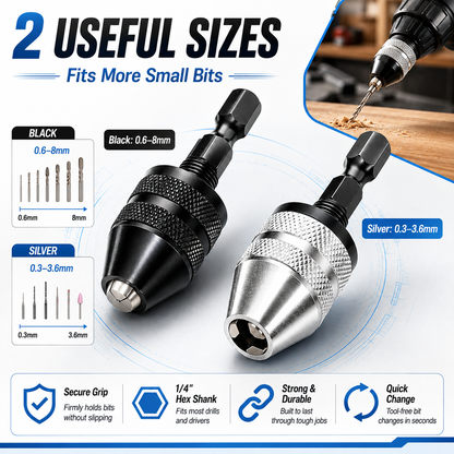 🔥1/4 Inch Hex Shank Keyless Drill Chuck Quick Change Adapter Converter drill adapter