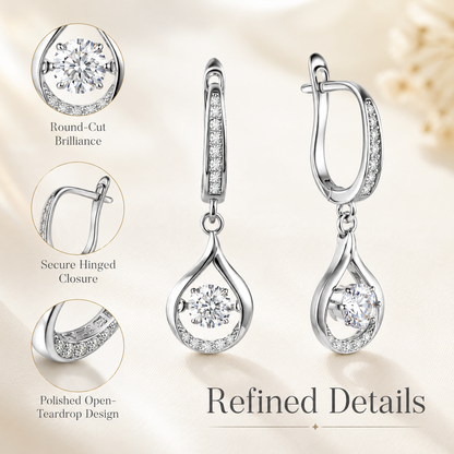 ✨ Firefly Glow Teardrop Dangle Earrings – 1ct Sparkle for Day & Night