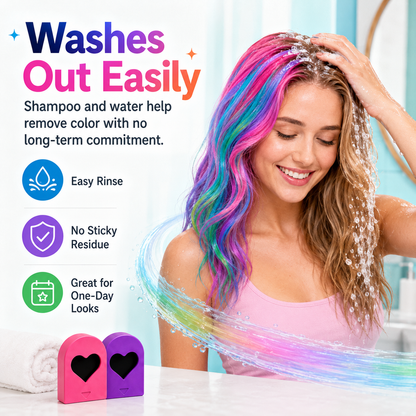🎨 Washable Hair Chalk Set – Non-Toxic Color Powder for Festivals & Cosplay