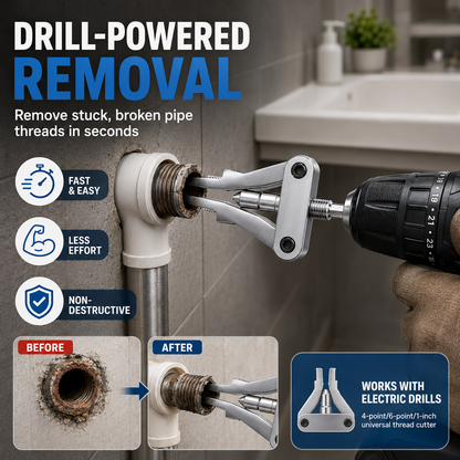 🛠️Broken Pipe Thread Extractor, Universal 1/2" 3/4" 1" Pipe Nipple Remover