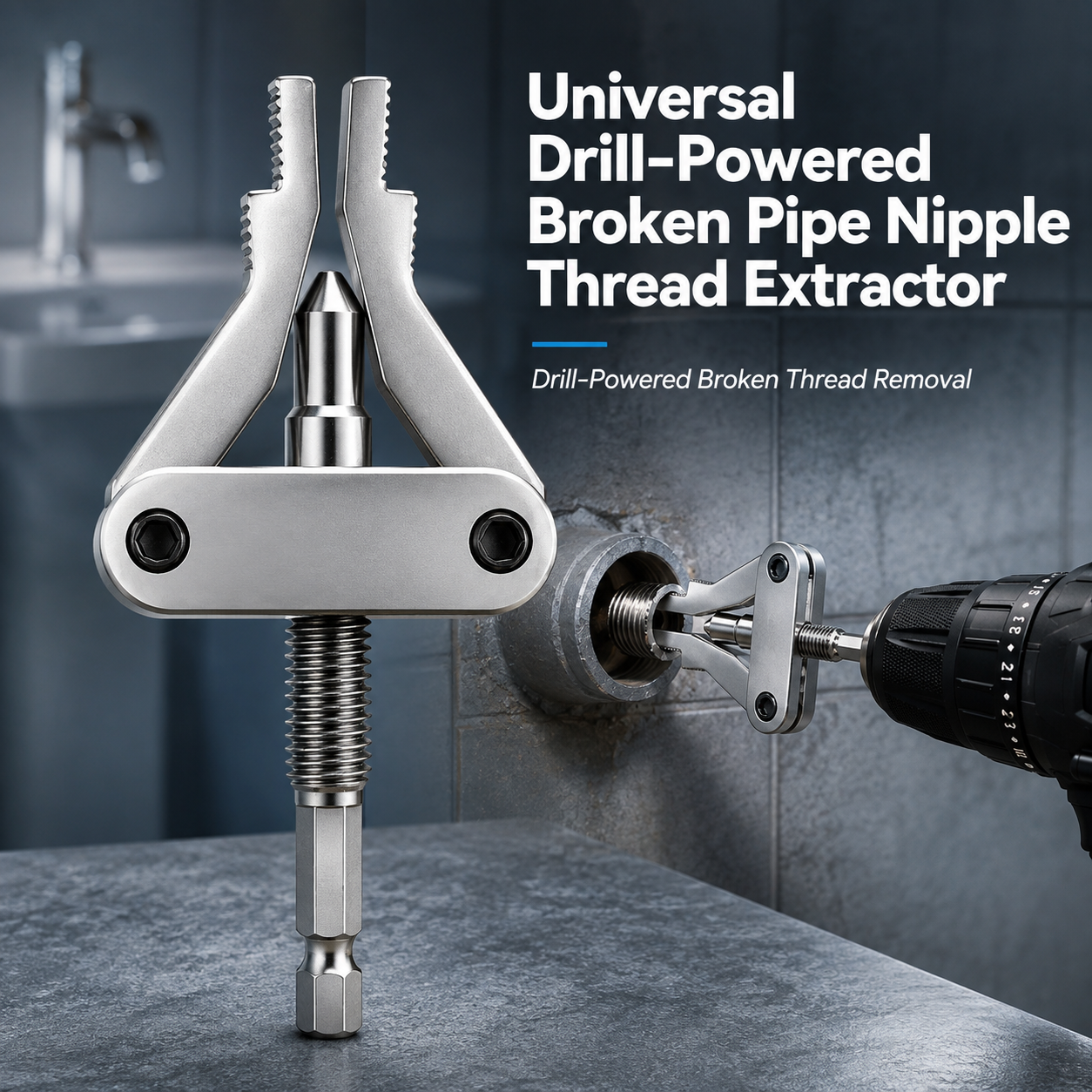 🛠️Broken Pipe Thread Extractor, Universal 1/2" 3/4" 1" Pipe Nipple Remover