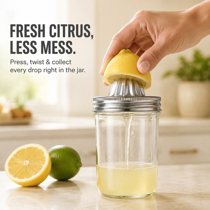 🍋 Mason Jar Citrus Juicer – Juice, Collect & Serve with Less Mess
