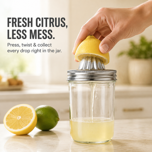 🍋 Mason Jar Citrus Juicer – Juice, Collect & Serve with Less Mess