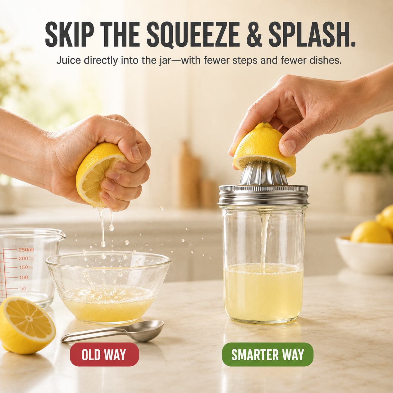 🍋 Mason Jar Citrus Juicer – Juice, Collect & Serve with Less Mess