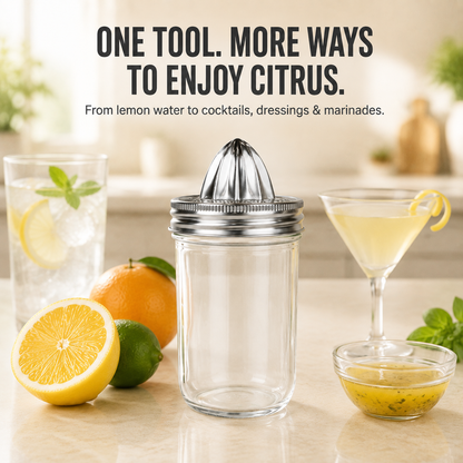 🍋 Mason Jar Citrus Juicer – Juice, Collect & Serve with Less Mess