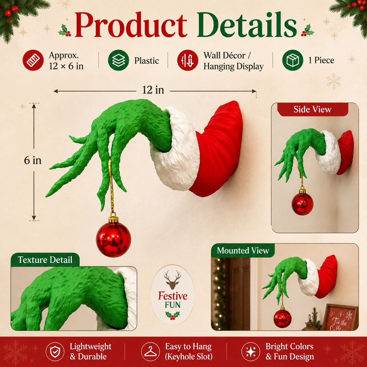 🔥Christmas Ornament Hanger, Home & Festive Party Supplies🎀