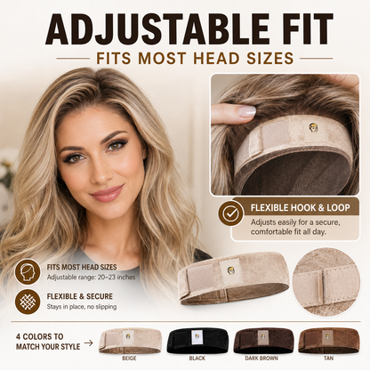 🔥Limited-Time Special Offer Brown Black Wig Grip Band 2pcs for Women Adjustable Headband