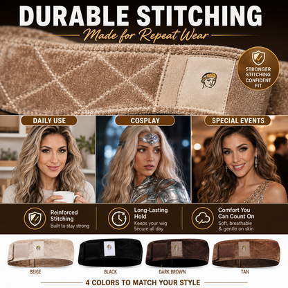 🔥Limited-Time Special Offer Brown Black Wig Grip Band 2pcs for Women Adjustable Headband