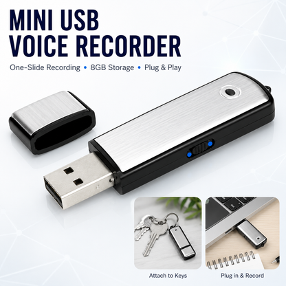 🎙️ 2-in-1 USB Flash Drive Voice Recorder – Smart Noise Reduction & Auto-Save