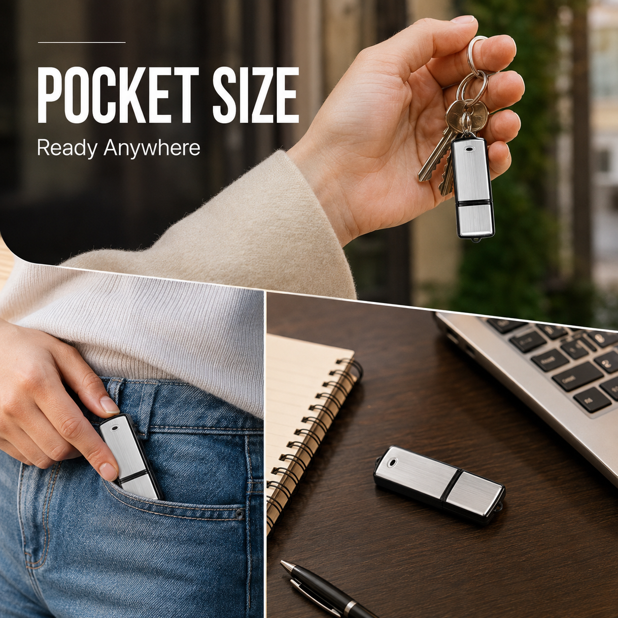 🎙️ 2-in-1 USB Flash Drive Voice Recorder – Smart Noise Reduction & Auto-Save