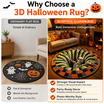 🔥 Last Day 30% OFF — 3D Skeleton Vortex Halloween Rug