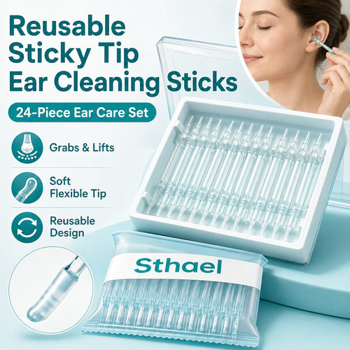 24‑Pack Ear Cleaner Sticks, Soft Sticky Ear Wax Remover