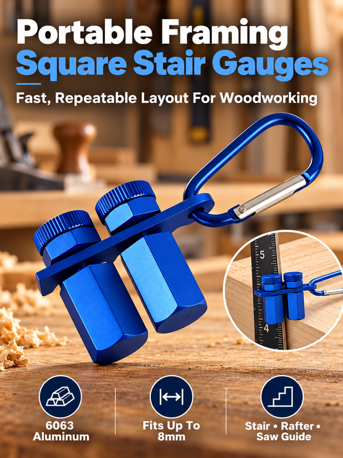 🛠️ Woodworking Deal – Stair Layout Guide Clamps 📐 Precision Positioning Tool for Stringers, Rafters & Saw Cuts 🔨