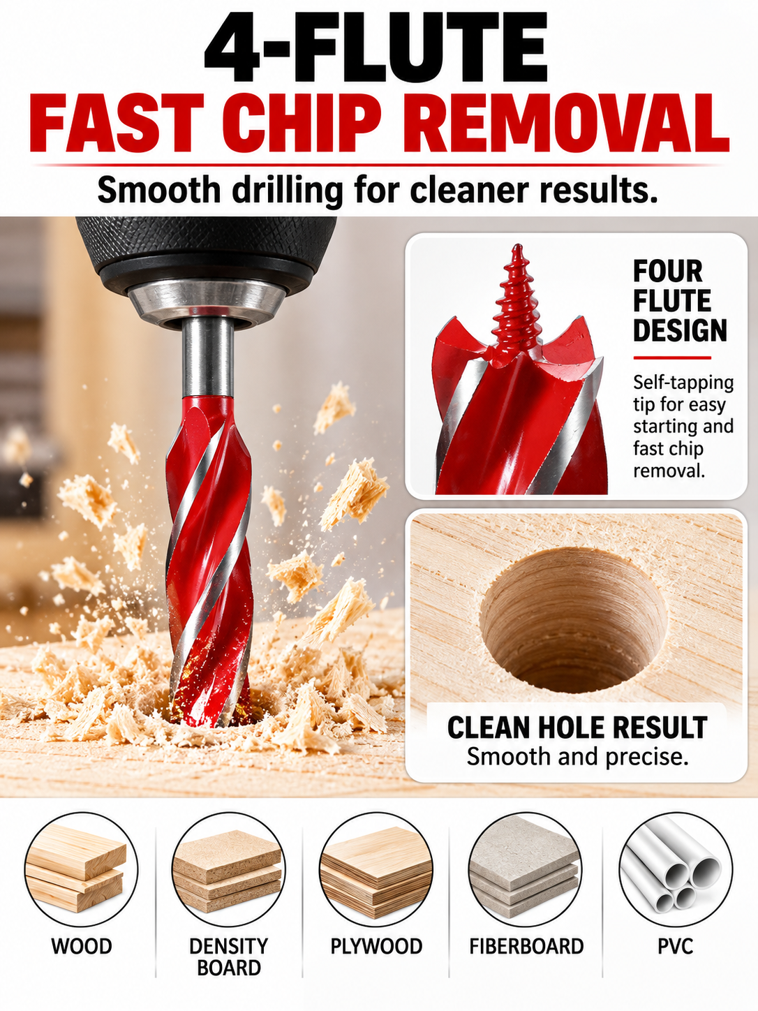 🔨 Workshop Deal – 8-Piece Wood Boring Bit Set 🛠️ Durable Cutting Tools for Timber & Plastic Projects 📐