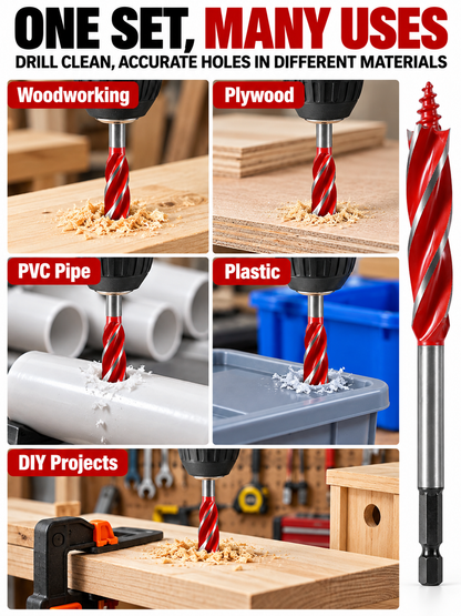 🔨 Workshop Deal – 8-Piece Wood Boring Bit Set 🛠️ Durable Cutting Tools for Timber & Plastic Projects 📐