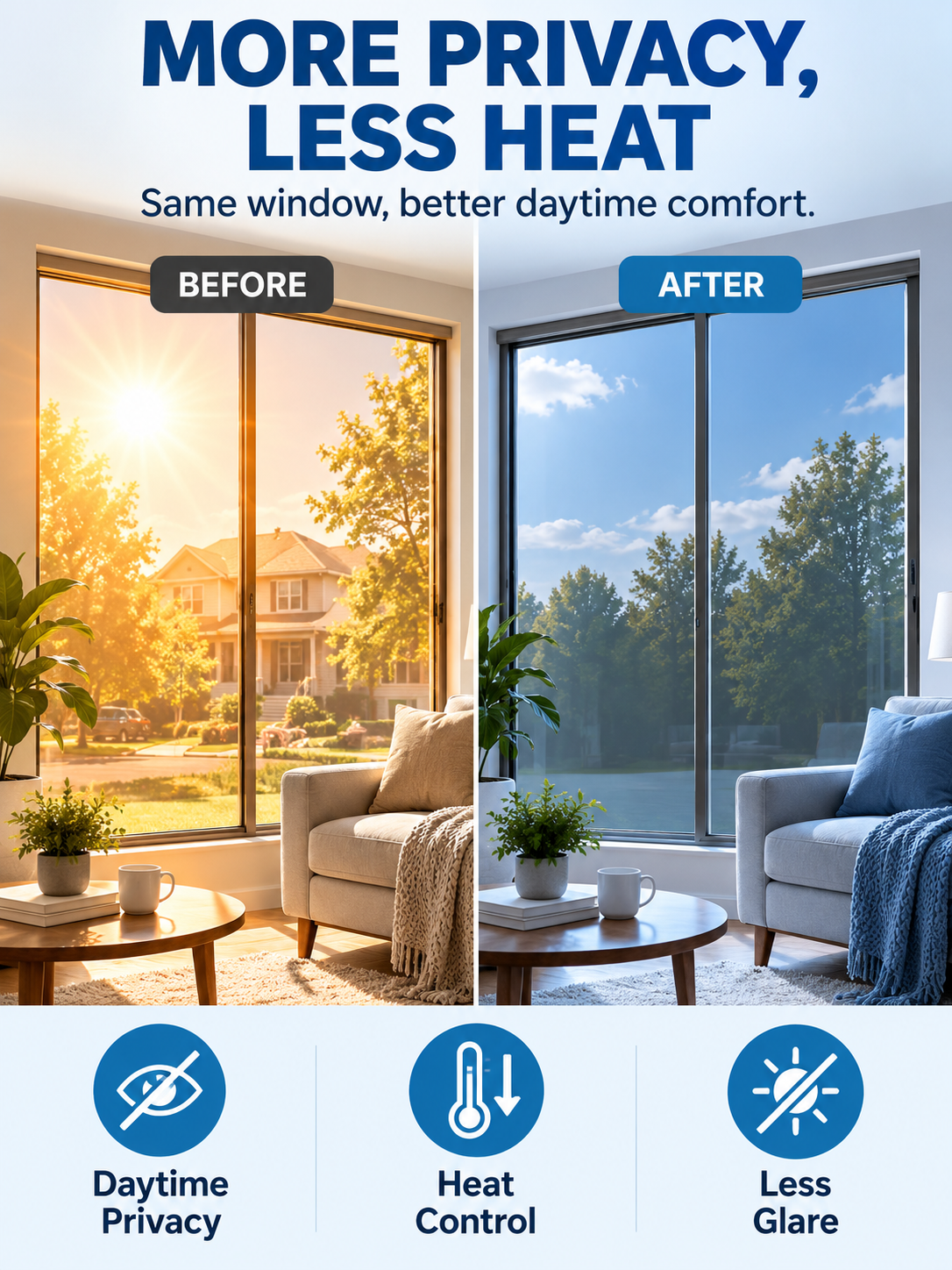 ☀️50% OFF! 🔥 Heat-Insulating Privacy Film – UV Protection, Easy Application & Perfect for Home & Office 🏠